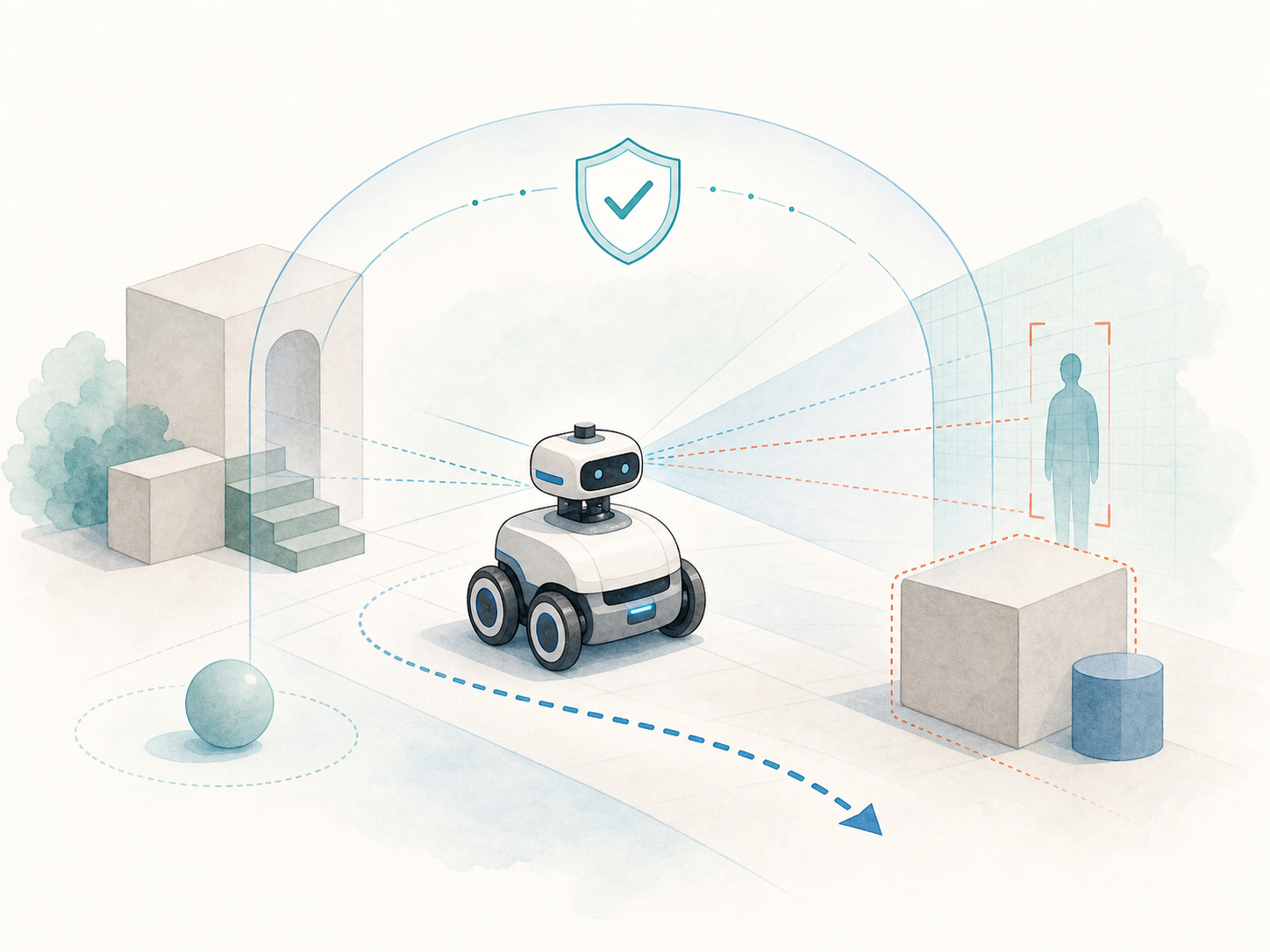 Editorial illustration of safe embodied intelligence